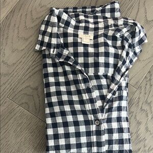 Women’s small J. Crew Navy and White Gingham Shirt